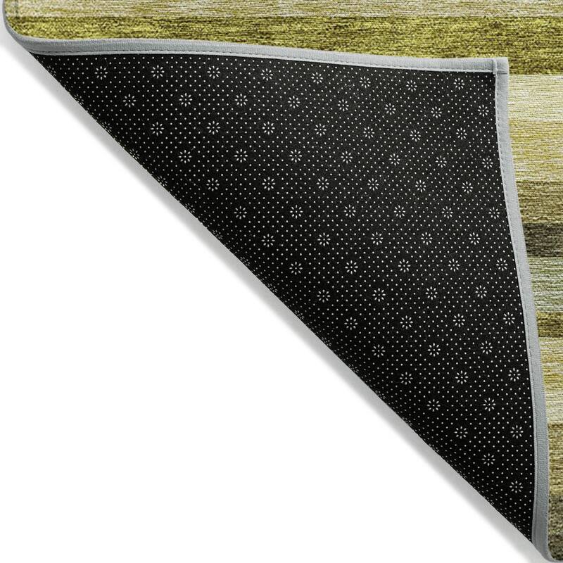 Machine Washable Indoor/ Outdoor Modern Stripes Chantille Rug