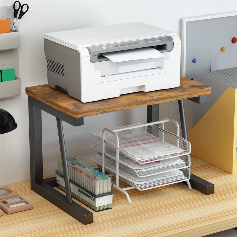 2-Tier Wood Rustic Printer Shelf - 22.5 x 14.8 x 15