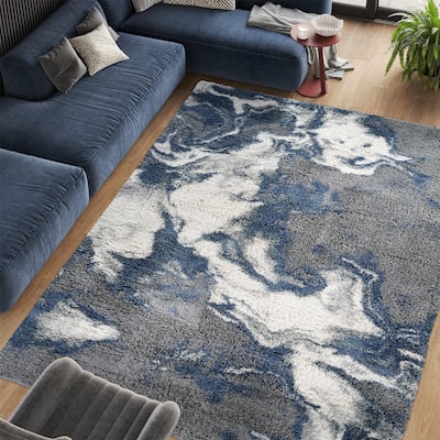 Noori Rug Lux Blake Abstract Modern 2-inch Thick Shag Rug