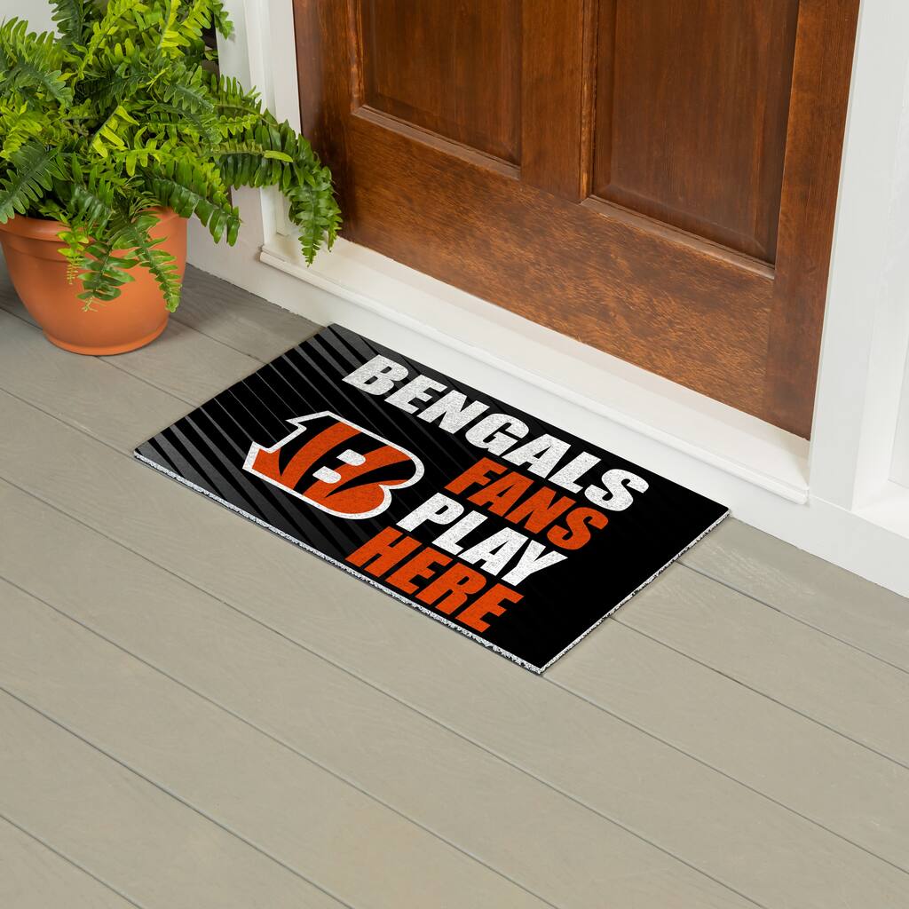 28 in. x 16 in. Cincinnati Bengals "Fans Play Here" PVC Door Mat