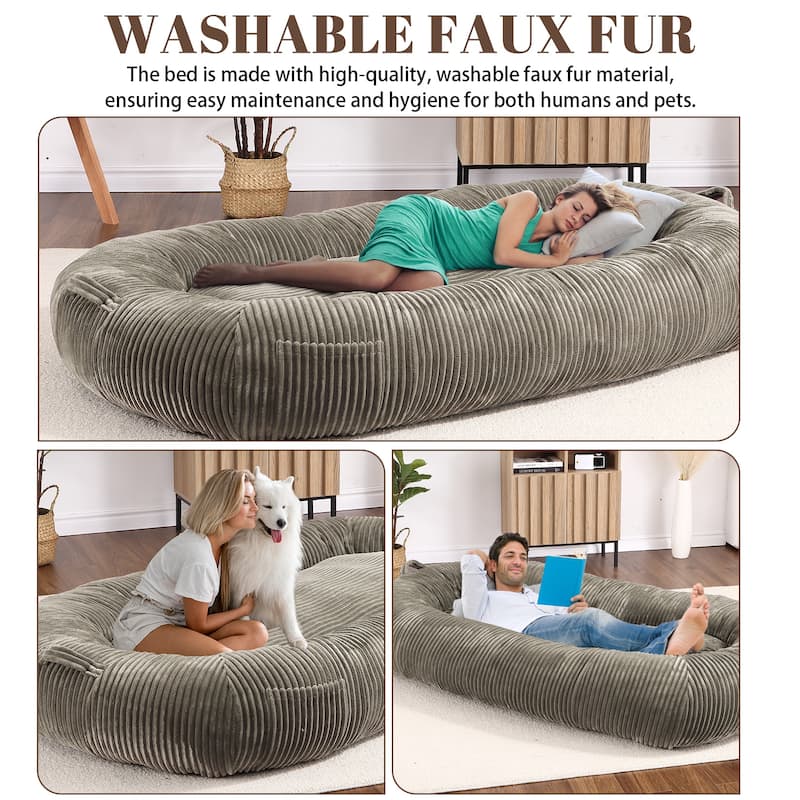Eie Giant Dog Bed Washable Human Size Bed With Removable Cover