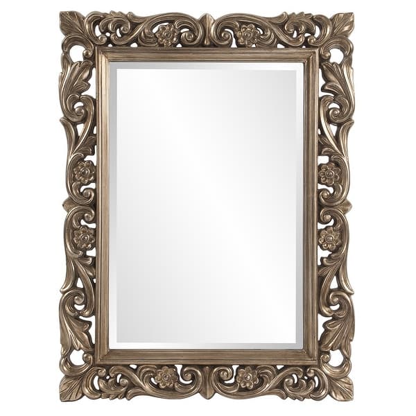 slide 2 of 7, Allan Andrews Ornate Framed Beveled Rectangular Wall Mirror - Champagne/Silver