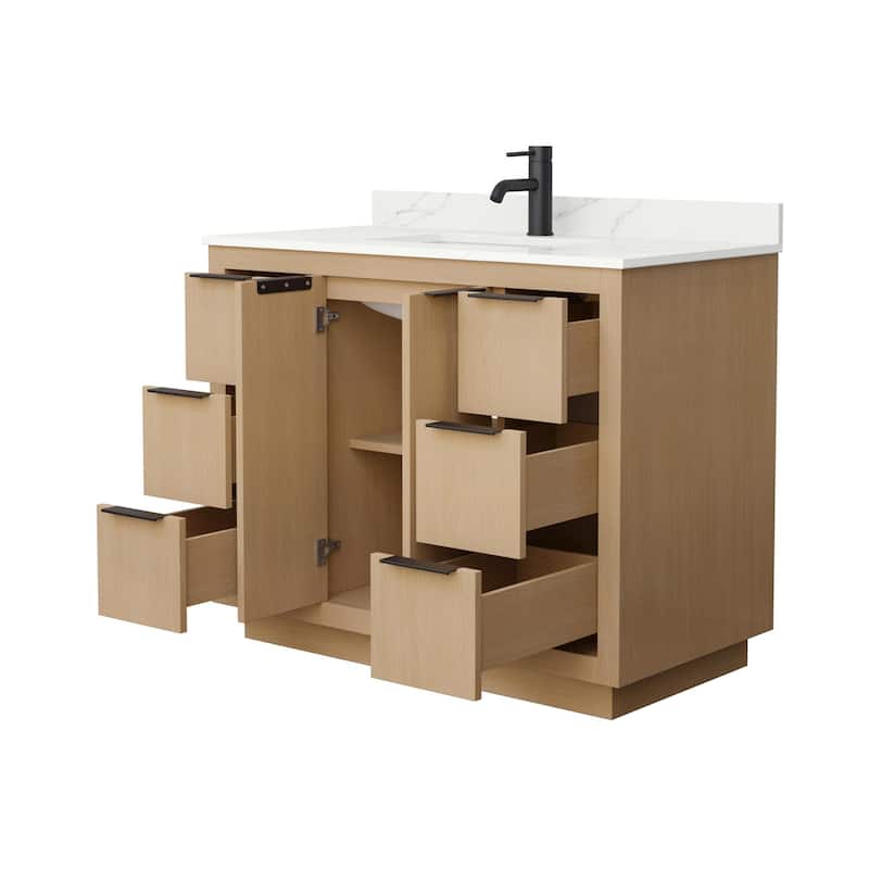 Maroni 42-inch Single Vanity, Single Hole Quartz Top
