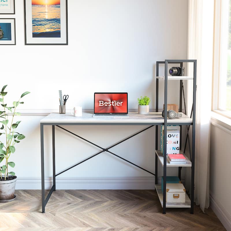 Computer Desk Home Office Computer Desk with 4 Shelves & Hooks
