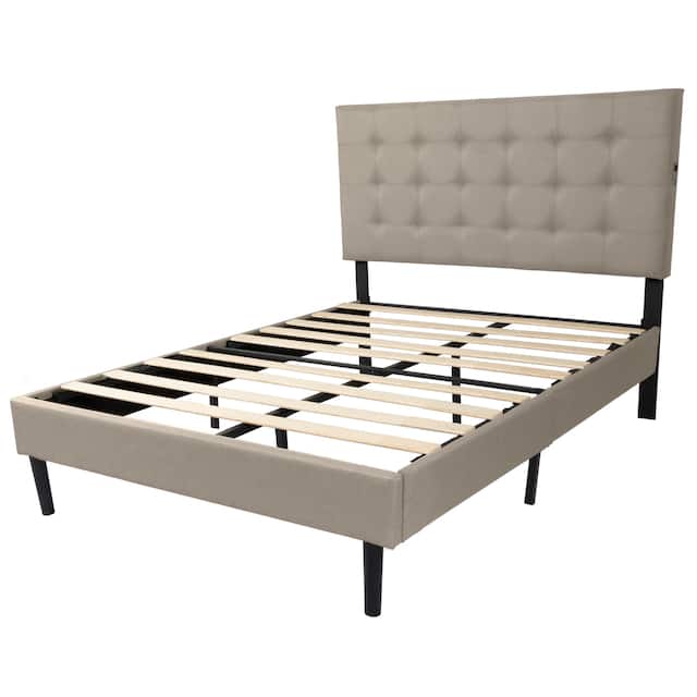 Madison Upholstered LED-lit Platform Bed Frame