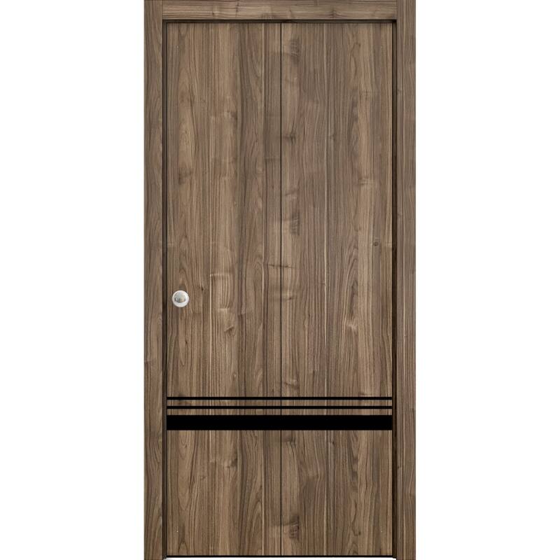 Bi-fold Doors 36 x 80 Planum 0012 Walnut with Sturdy Tracks - 84" x 80" ( 2* 42x80)