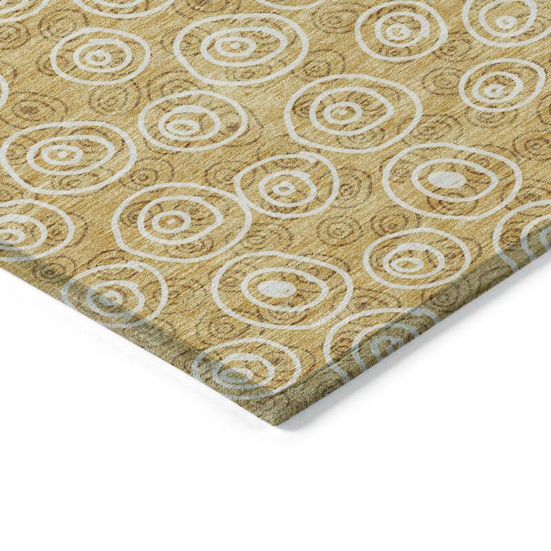Machine Washable Indoor/ Outdoor Chantille Modern Bubbles Rug