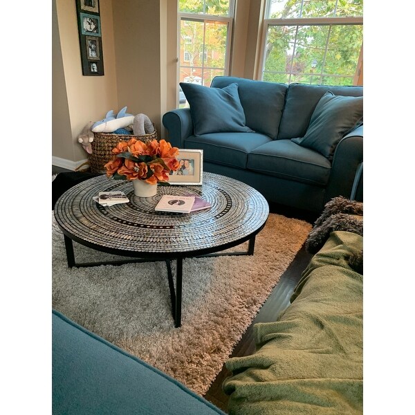 SAFAVIEH Cheyenne Grey Round Coffee Table 39.8