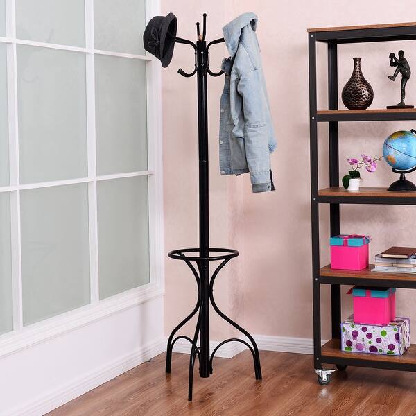 Shop Vintage Metal Coat Hat Tree Stand Clothes Hanger Overstock