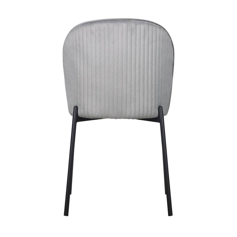 Dining Chair with Fabric Seat and Black Metal legs
