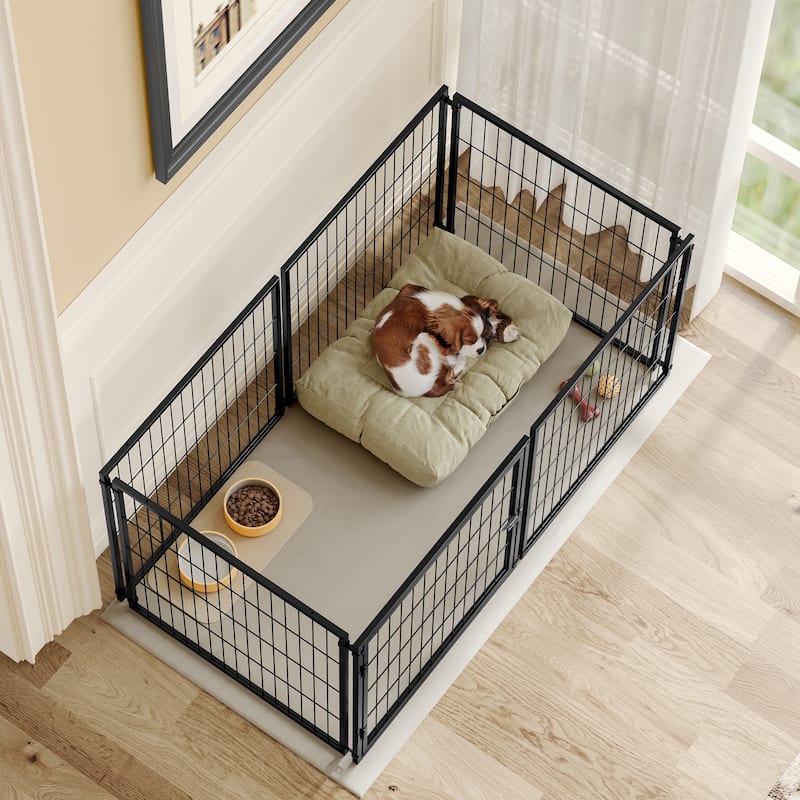 Large Dog Cage 48" Dog Kennel for Medium Dogs Puppy Dog Playpen with Top, Pet Cage, Indoor, Black.48"L x 26.3"W x 23.8"H.