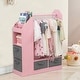 preview thumbnail 13 of 13, Costume RackOpen Hanging Armoire Closet with Mirror-PINK