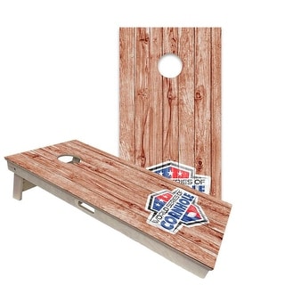 Wood Finish WSOC Plank Wood Regulation 2x4 Cornhole Board Set