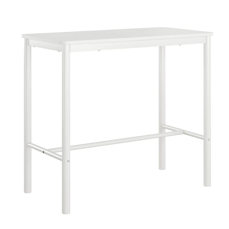 47 Inch Rectangular Kitchen Bar Table for Dining - White