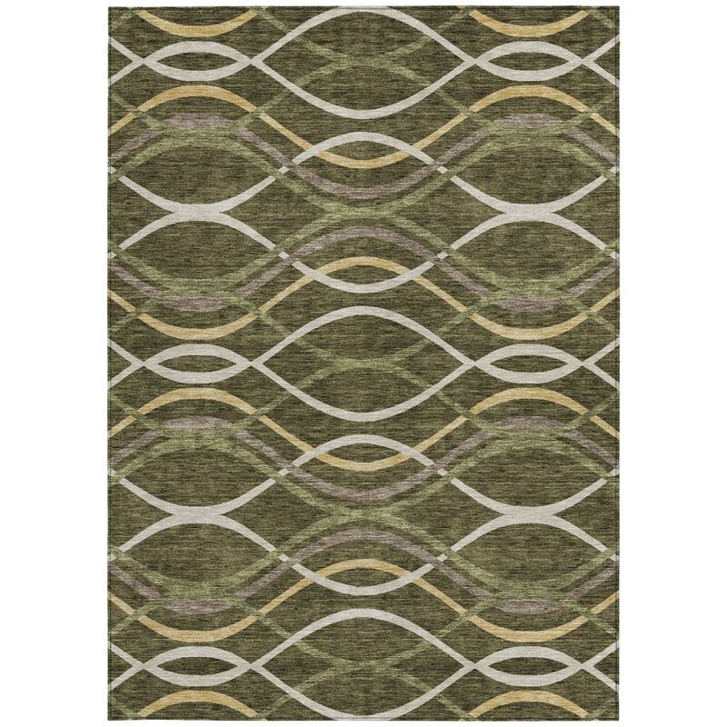 HomeRoots Abstract Transitional Rectangle Outdoor Rug