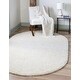preview thumbnail 10 of 25, Shag Laurian Collection Area Rug Snow White - 3'3"x5'3" Oval