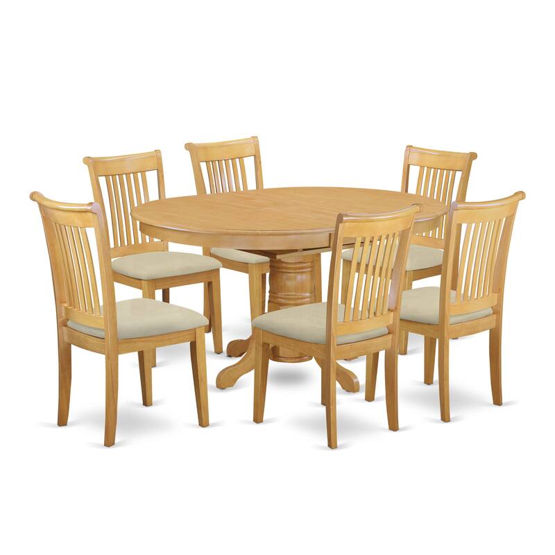East West Furniture Modern Dining Table Set- an Oval Wooden Table and Dining Room Chairs, Oak (Pieces & Seat Options)