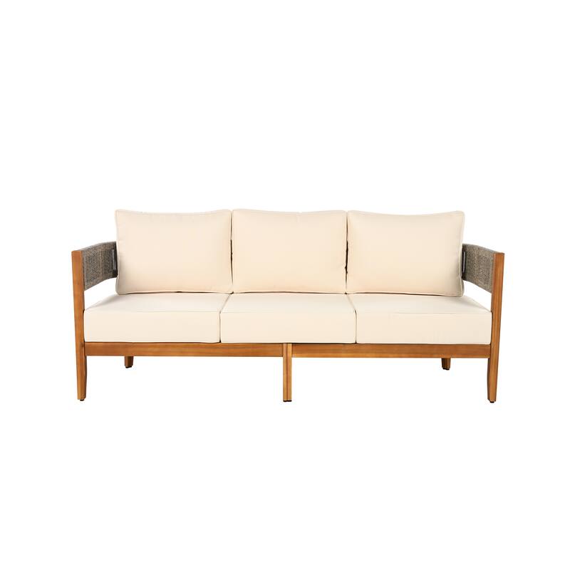 Christopher Knight Home - Lip Acacia Wood Patio 3-Seater Sofa