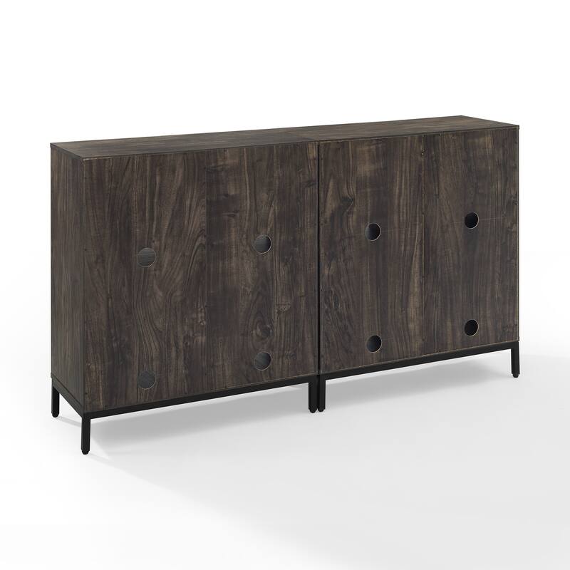 Crosley Jacobsen 2Pc Record Storage Cube Bookcase Set - 57 "W x 13.5 "D x 33 "
