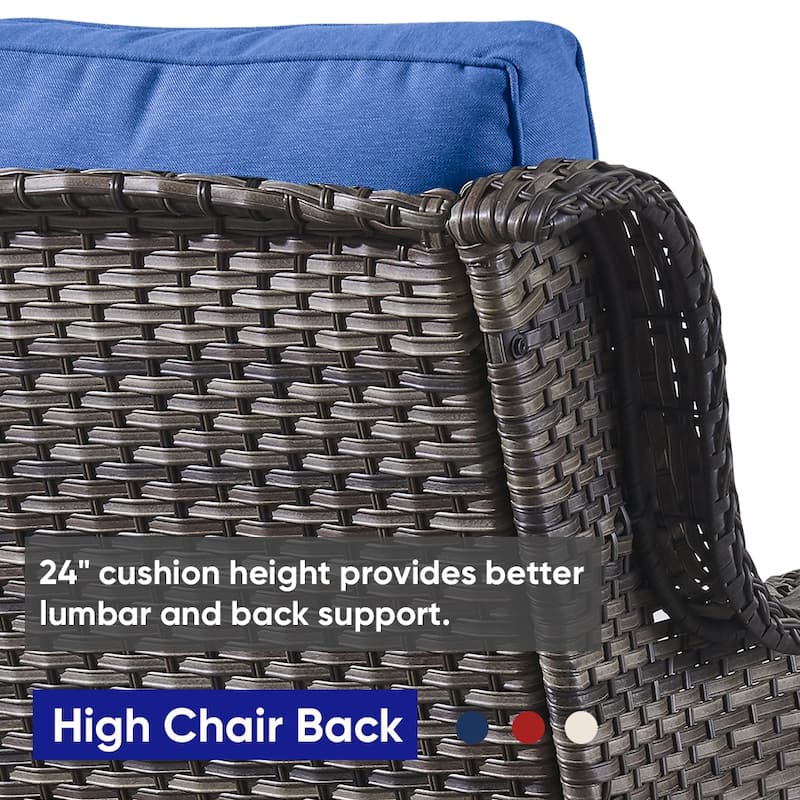 Gymojoy 2-Piece Outdoor Wicker Patio Furniture with Loveseat, Rattan Coversation Set with Water Resistant Thick Cushions