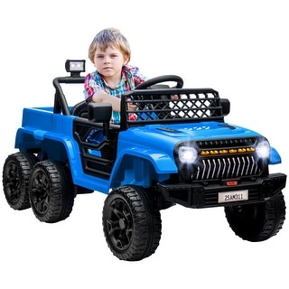 4x4 Ride-On Car for Kids with Remote Control, Music, Lights & Storage Trailer