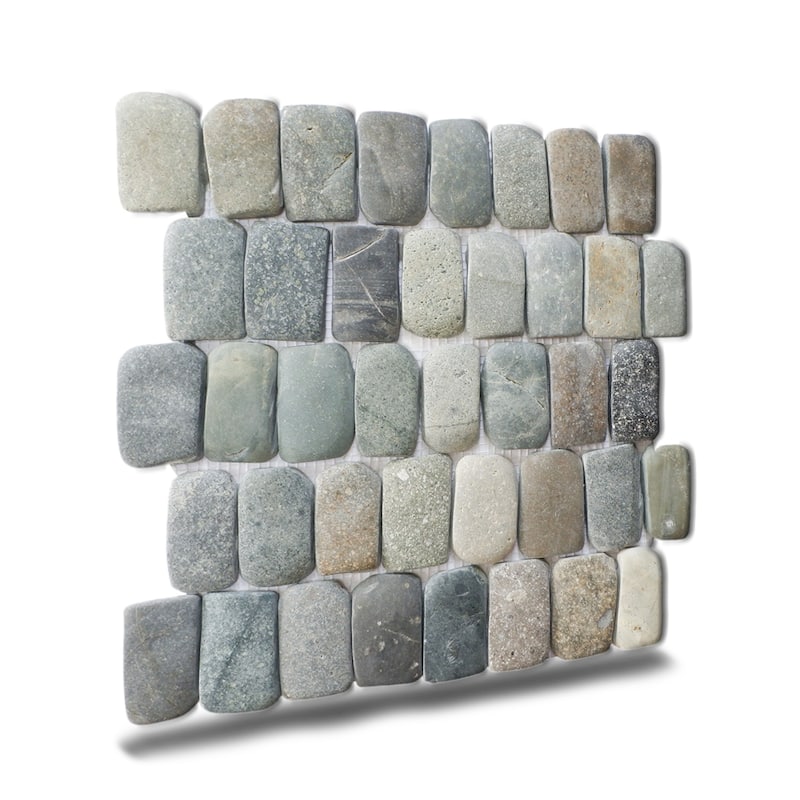 Canine Mix Pebble Mosaic Tiles for Backsplash Kitchen and Bathroom Wall (12" X 12") 5 tiles per case - Case (5 Tiles)