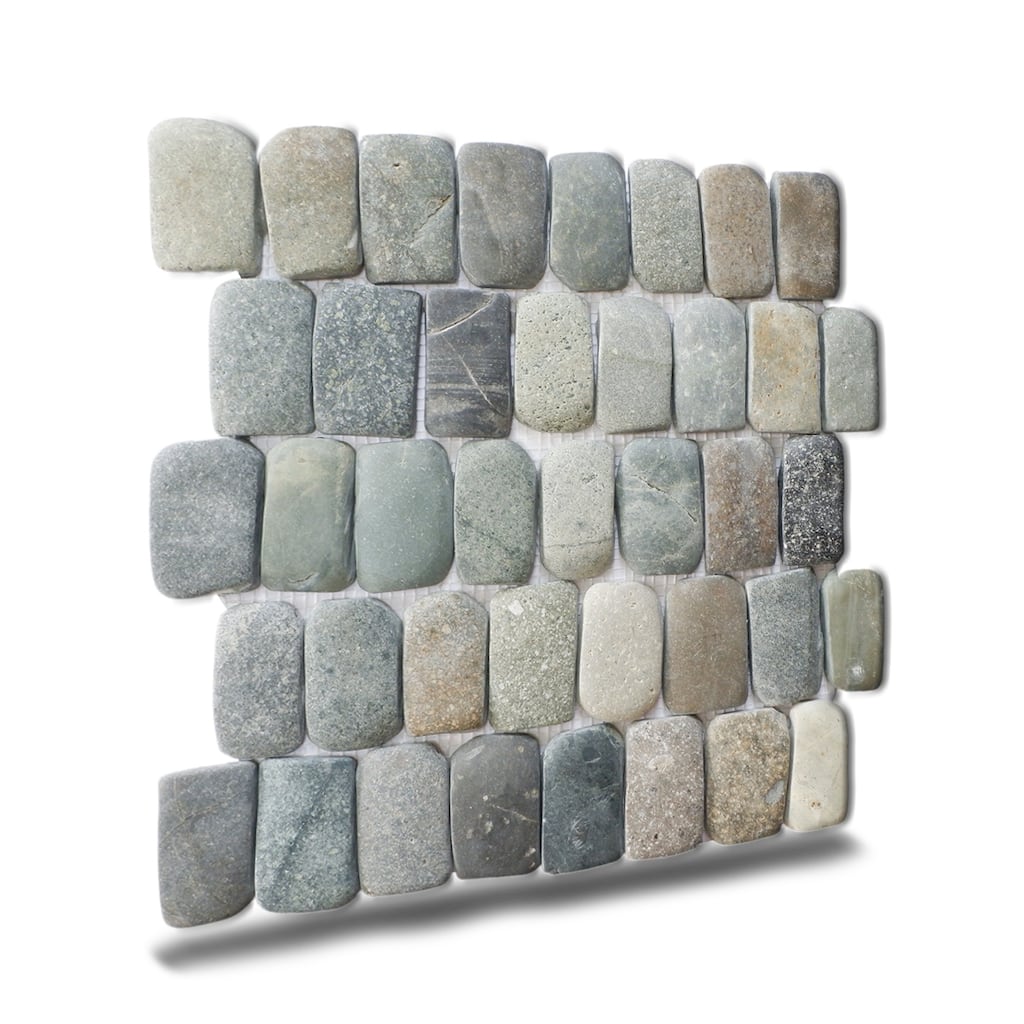 Canine Mix Pebble Mosaic Tiles for Backsplash Kitchen and Bathroom Wall (12" X 12") 5 tiles per case - Case (5 Tiles)