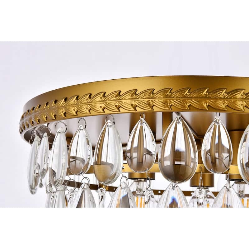 Sylvia Crystal/ Metal Tiered Flush Mount - 15 Inch