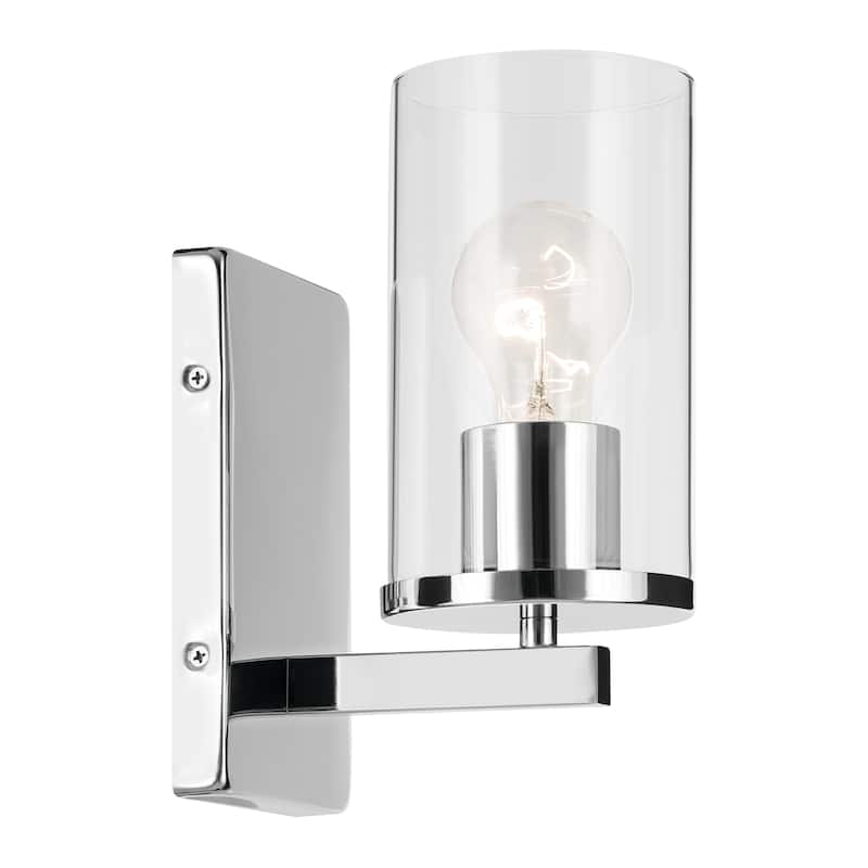 Kichler Lighting Crosby 1-Light Wall Sconce Light with Clear Glass