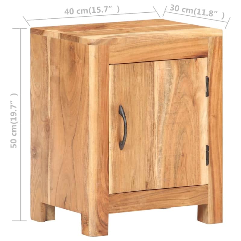 vidaXL Bedside Cabinet 15.7"x11.8"x19.7" Solid Acacia Wood
