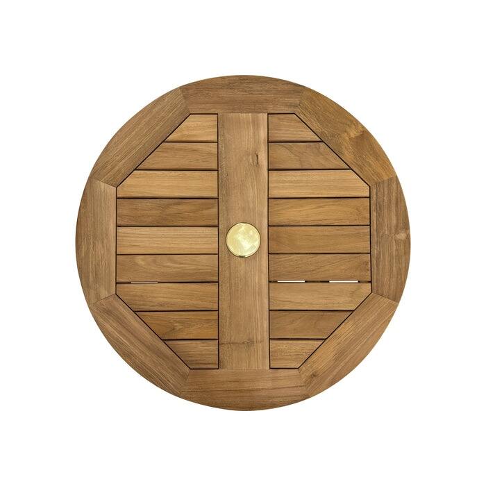 Nordic Teak Natural Lazy Susan (With Umbrella Hole) - 24" - 24" x 24"