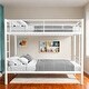 preview thumbnail 8 of 13, Twin over Twin Bunk Bed, Metal Frame with Storage Space White