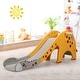 preview thumbnail 1 of 10, 3 in 1 Kids Climber Slide Play Set with Basketball Hoop - 75" x 22" x 28"(L x W x H) Yellow
