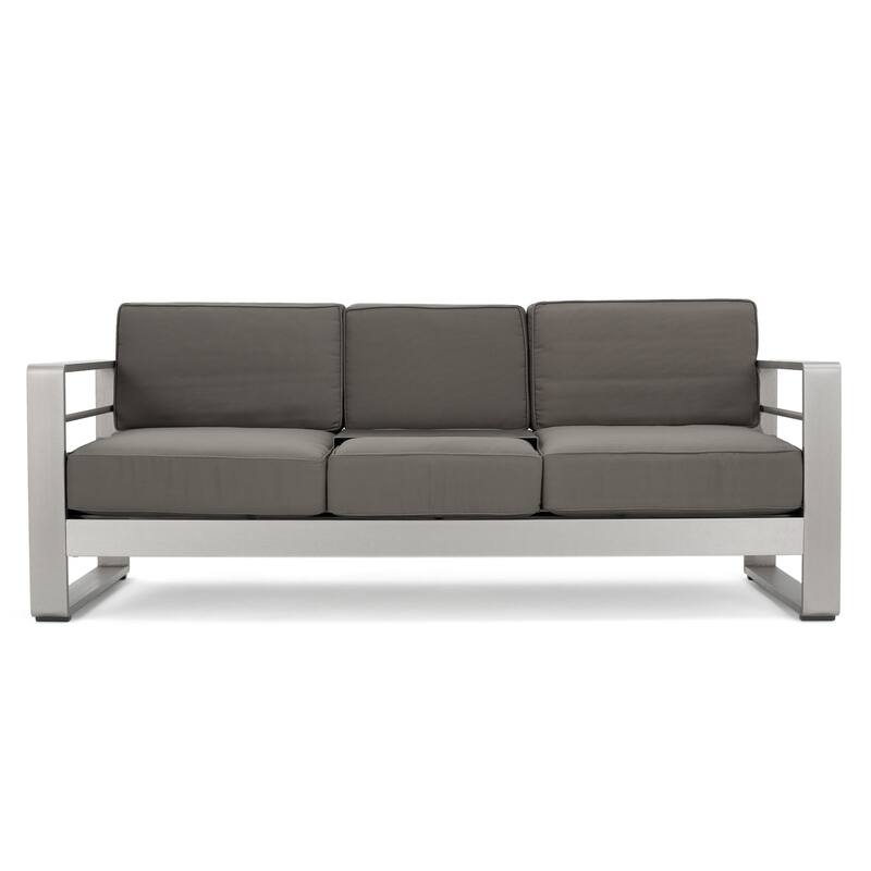 Cape Coral Outdoor 7-Seater Aluminum Patio Sofa Set with Coffee Table by Christopher Knight Home