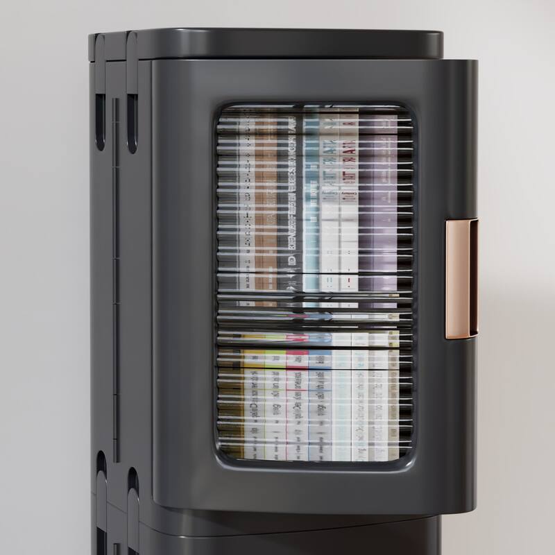 Javlergo 65" Narrow Tall Storage Bin 4 Tier Foldable Kitchen Storage Cabinet Organizer Freestanding Kitchen Pantry