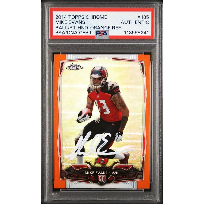 Mike Evans 2014 Topps Chrome Orange Refractor Signed Rookie Card #185 Auto PSA - 8' x 11'