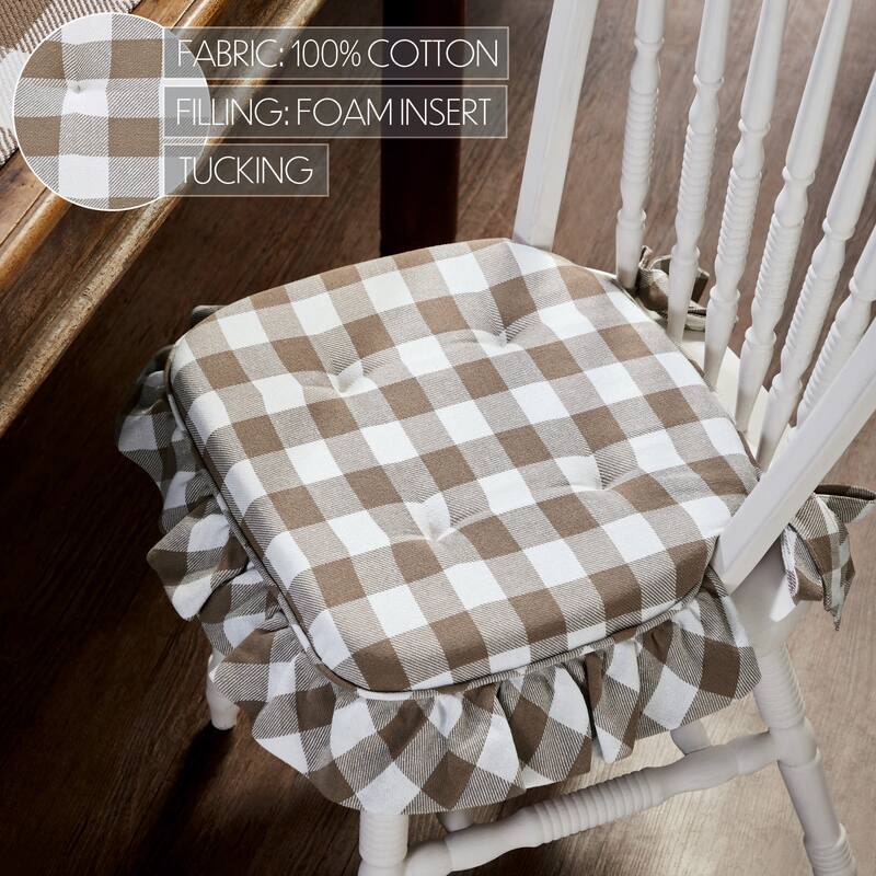 Annie Buffalo Check Ruffled Chair Pad