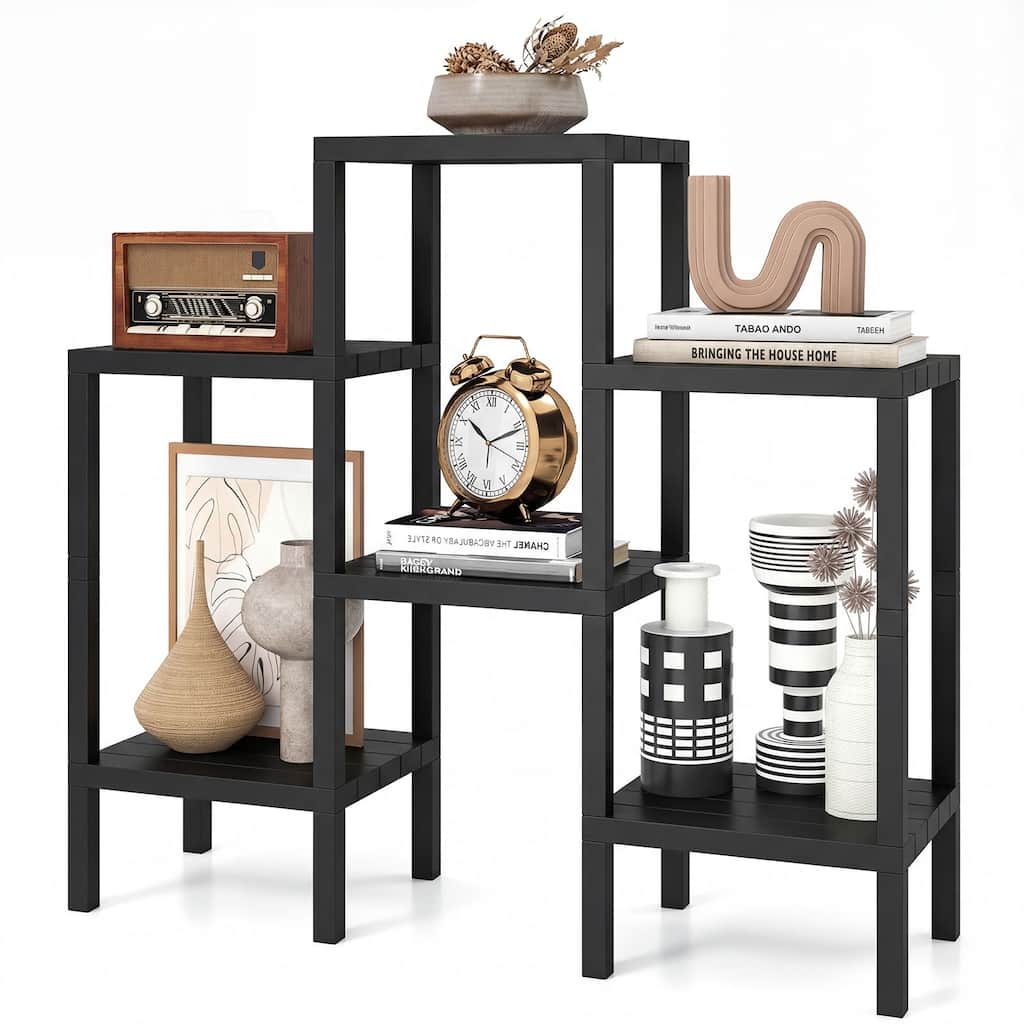 Gymax 6-Tier Plastic Modular Storage Shelves Open Display Utility