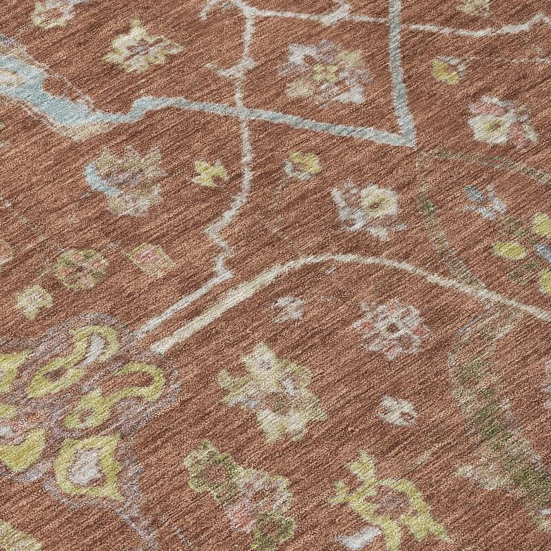 Machine Washable Indoor/ Outdoor Traditional Classic Chantille Rug
