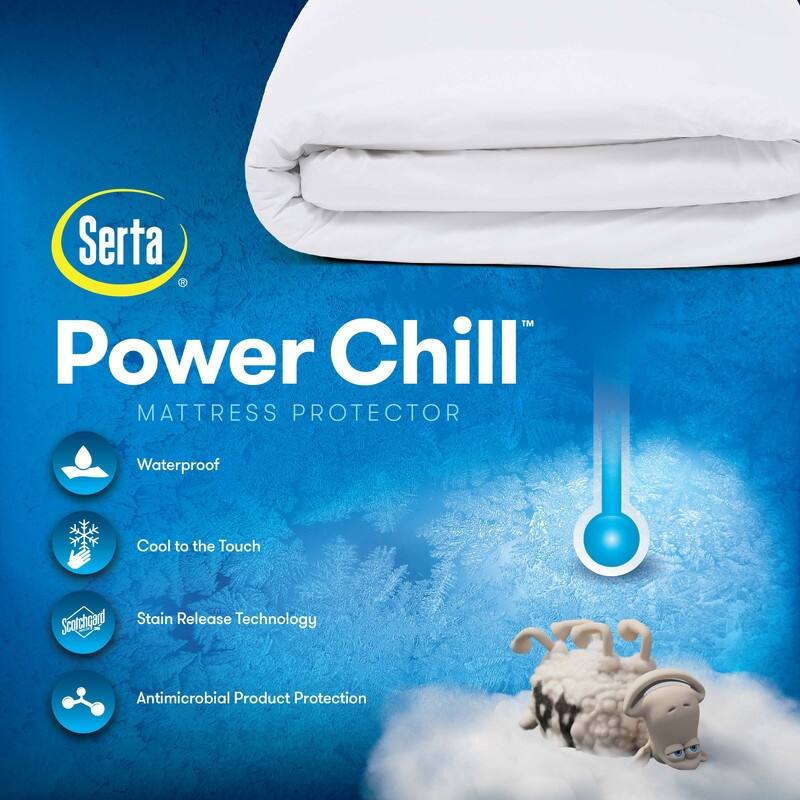 Serta Power Chill Mattress Protector - White