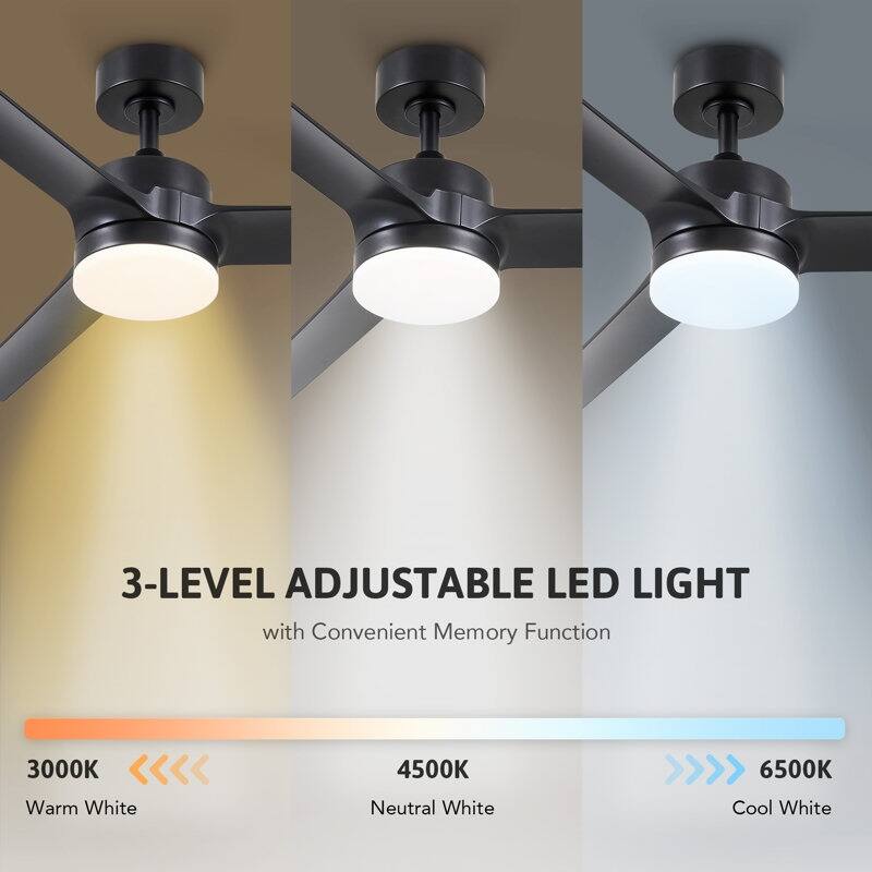 CO-Z 52" 3-Blade Reversible DC Ceiling Fan with LED Light and Remote Control