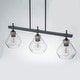 preview thumbnail 13 of 12, 3 Light Black Linear Kitchen Pendant Light Clear Seeded Glass Shades - W 33-in