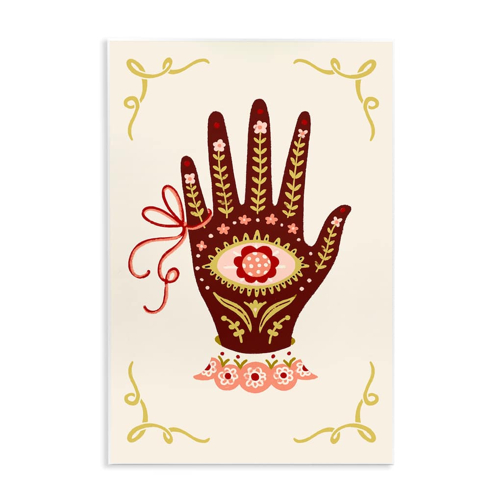 Stupell Boho Folk Style Hand Wall Plaque Art Design By Hannah Moren