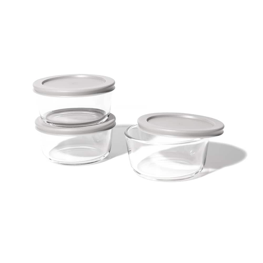 Glass Food Storage Containers Set - Round, 2-Cup (16oz) BPA-Free, Microwave & Oven Safe, Airtight Lids
