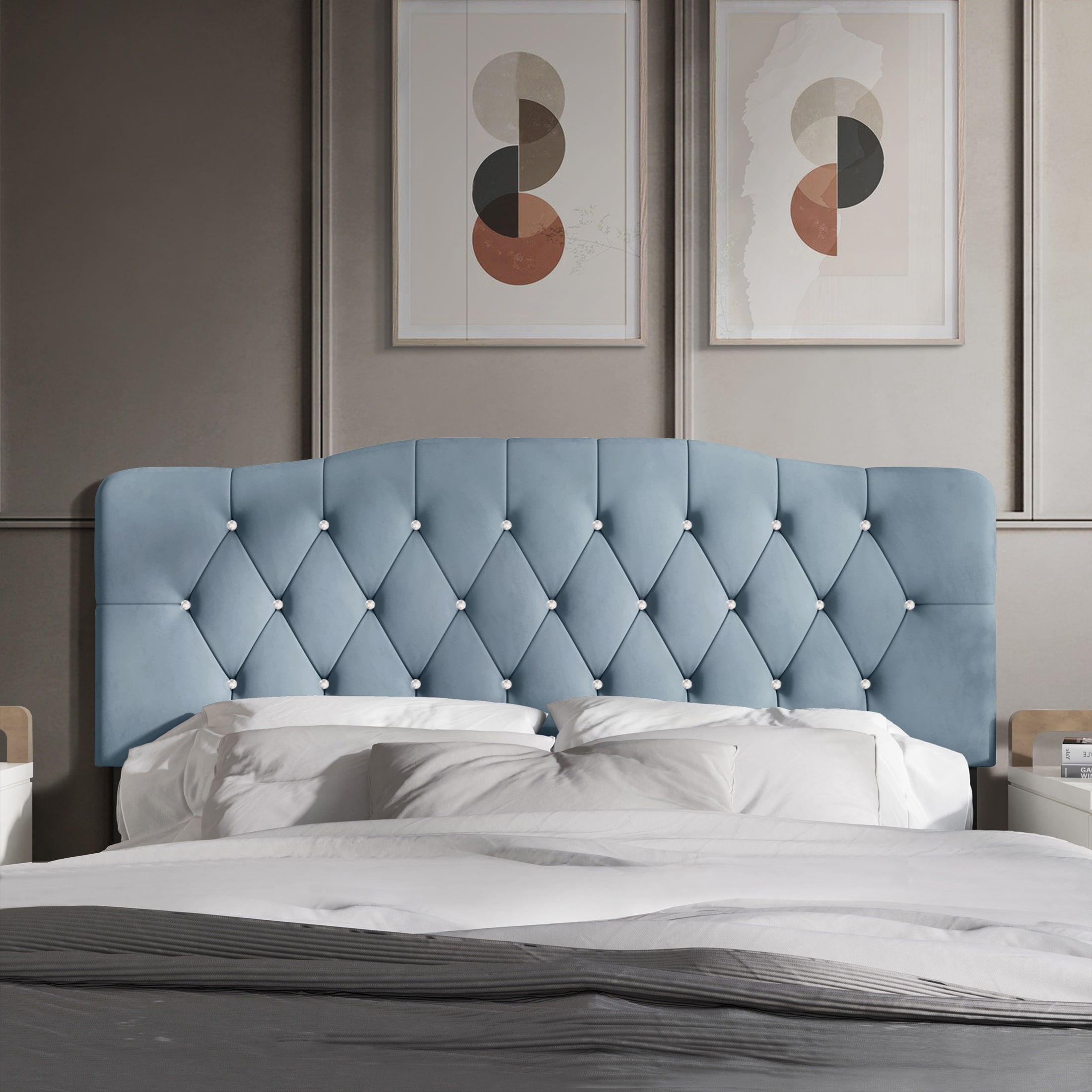Velvet button headboard discount