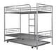 preview thumbnail 14 of 51, 2 In 1 Multifunction Twin Over Twin Metal Bunk Bed With Trundle