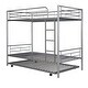 preview thumbnail 14 of 14, Twin-Over-Twin Metal Bunk Bed with Trundle, Sturdy Frame, Full-Length Guardrails, and Convertible Design