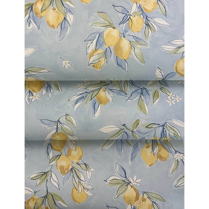 Chesapeake Lemonade Light Blue Citrus Wallpaper