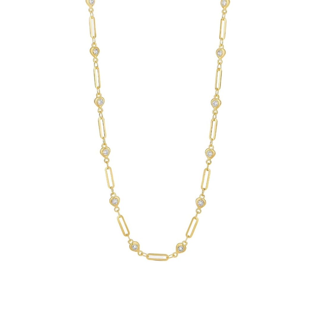 SHYMI Paper Clip and Stone Chain