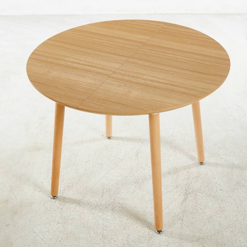 Extensible Oval Dining Table for 4-6 Person, Multi-functional Office Dining Table, Kitchen Table with MDF Top & Metal legs